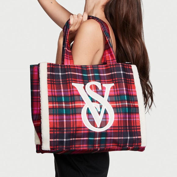 Victoria Secret plaid tote - Picture 1 of 11